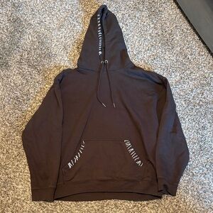 Cozy Dark Brown Hoodie with Unique Custom Stitching